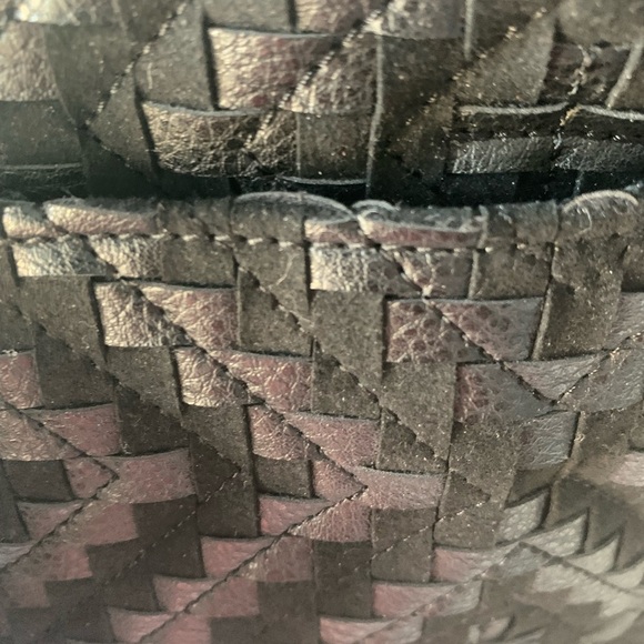 Vtg Eric Javitz NY Tote Designer Black Leather Woven Bag Adjustable Shoulder New - Picture 3 of 14